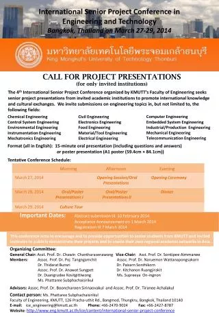 International Senior Project Conference in Engineering and Technology