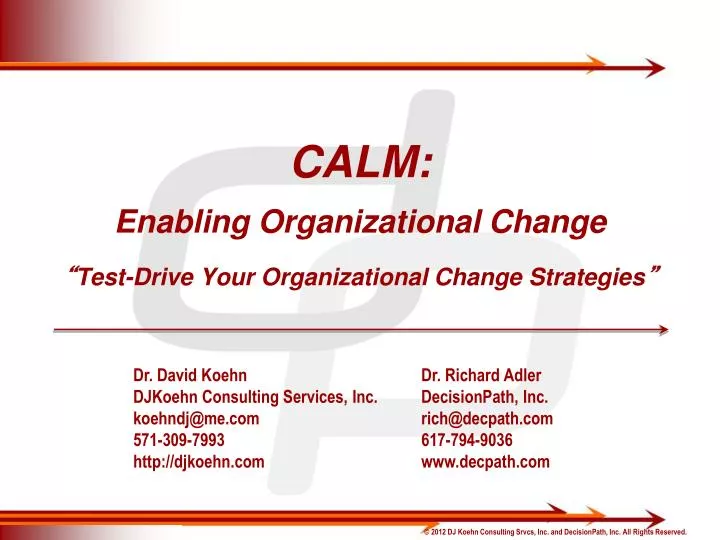 calm enabling organizational change test drive your organizational change strategies