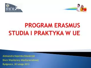 program erasmus studia i praktyka w ue