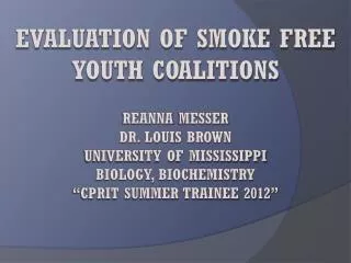 Tobacco Free Youth Coalitions