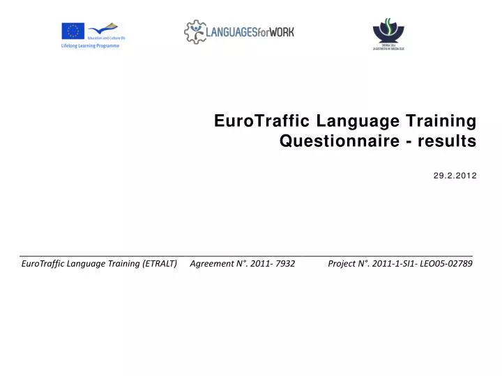 eurotraffic language training q uestionnaire results