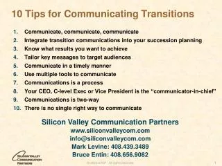 10 Tips for Communicating Transitions