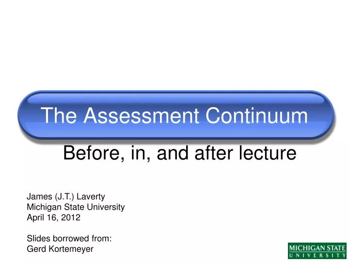 the assessment continuum