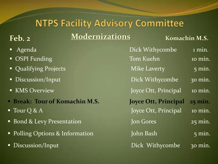 ntps facility advisory committee