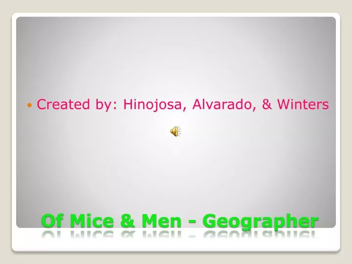 of mice men geographer