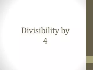 Divisibility by 4