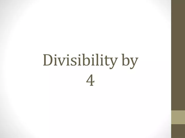 divisibility by 4