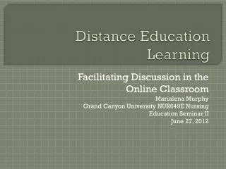 Distance Education Learning