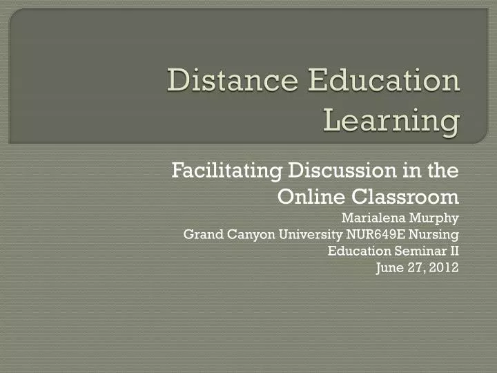distance education learning