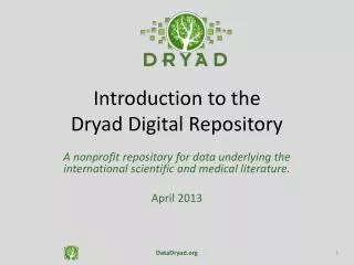 introduction to the dryad digital repository