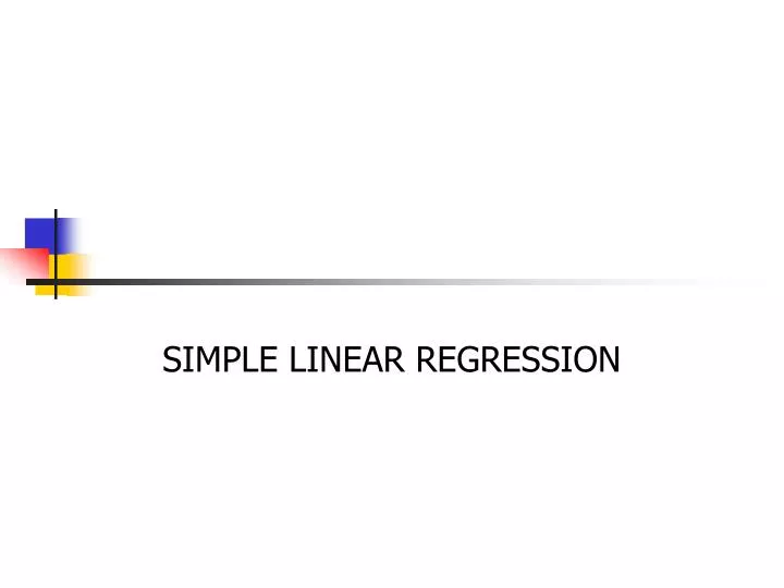 simple linear regression