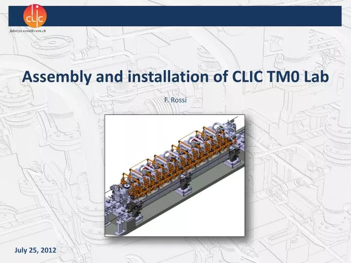 assembly and installation of clic tm0 lab