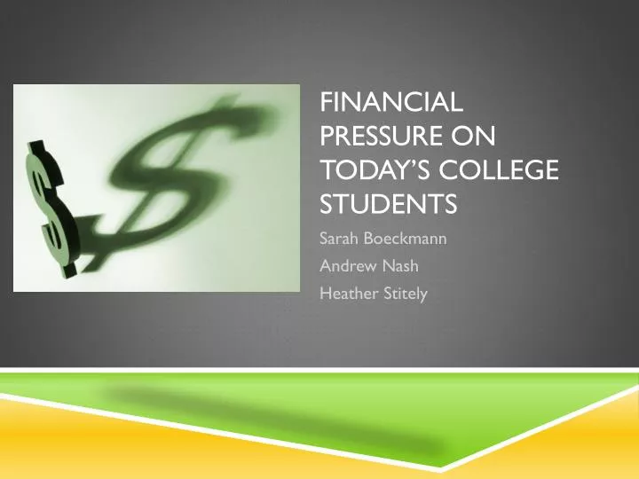 financial pressure on today s college students