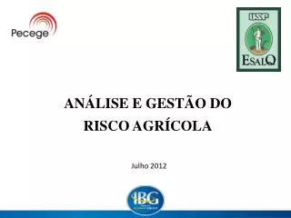 an lise e gest o do risco agr cola