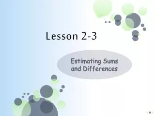 Lesson 2-3
