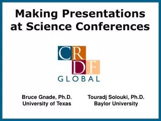 Making Presentations at Science Conferences
