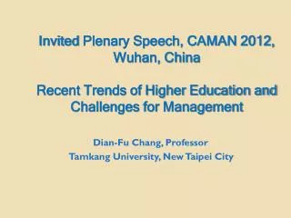 Dian-Fu Chang, Professor Tamkang University, New Taipei City