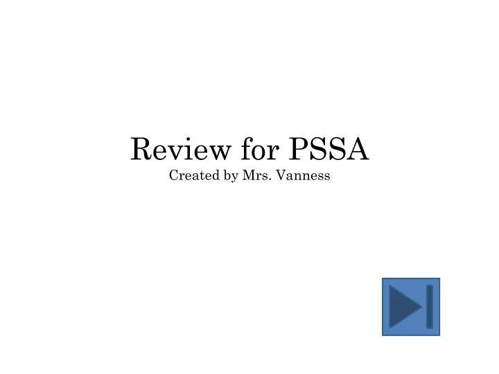 review for pssa created by mrs vanness