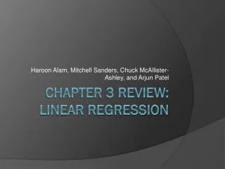 Chapter 3 Review: Linear Regression