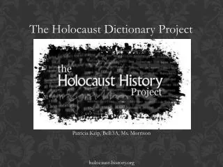 The Holocaust Dictionary Project