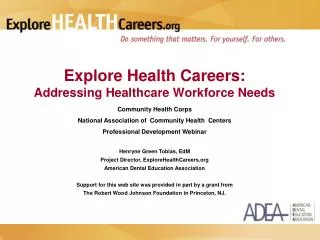 Explore Health Careers: Addressing Healthcare Workforce Needs