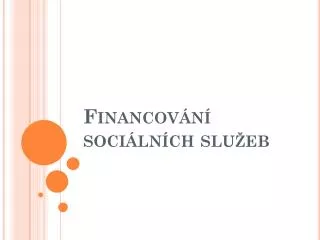 financov n soci ln ch slu eb