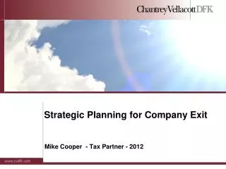 Strategic Planning for Company Exit