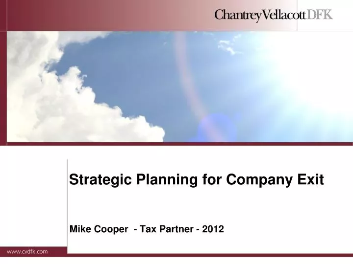 strategic planning for company exit