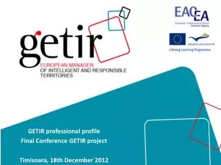 GETIR professional profile Final Conference GETIR project Timisoara , 18th December 2012