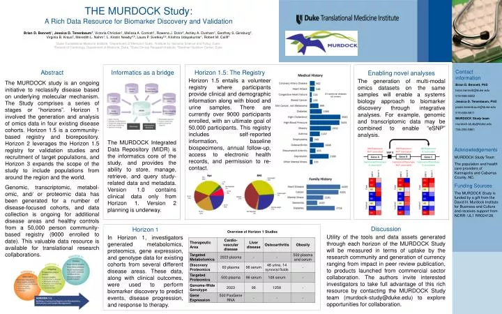 the murdock study a rich data resource for biomarker discovery and validation