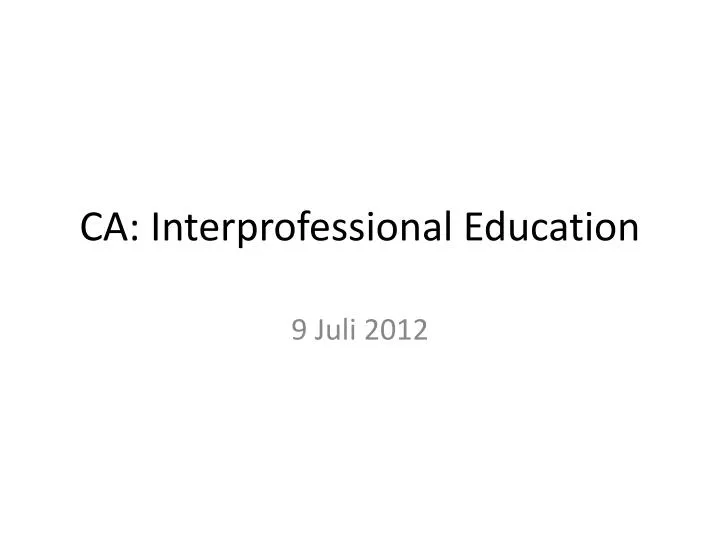 ca interprofessional education