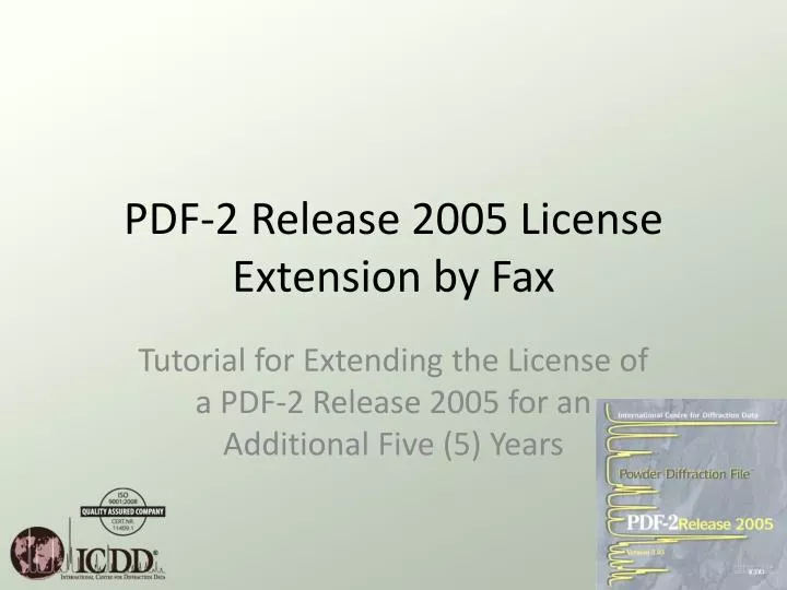 pdf 2 release 2005 license extension by fax