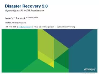 Disaster Recovery 2.0