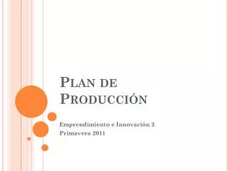 plan de producci n