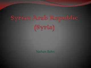 Syrian Arab Republic (Syria)