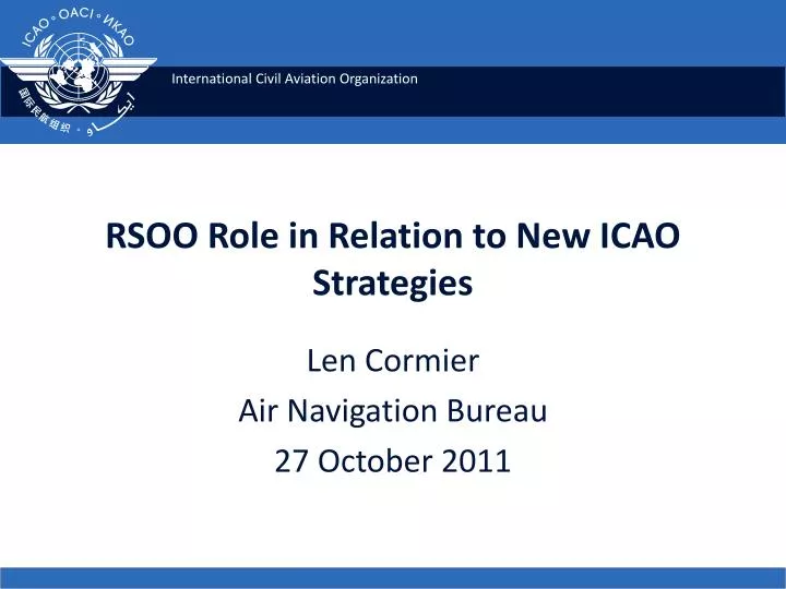 rsoo role in relation to new icao strategies