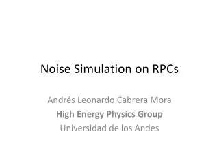 Noise Simulation on RPCs