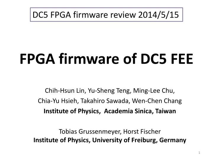 fpga firmware of dc5 fee