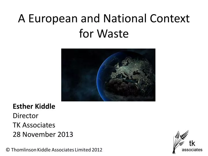 a european and national context for waste