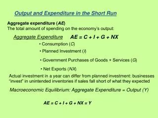 Output and Expenditure in the Short Run
