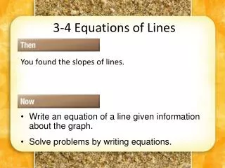 3-4 Equations of Lines