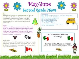 May/June Second Grade News