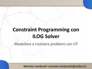 constraint programming con ilog solver