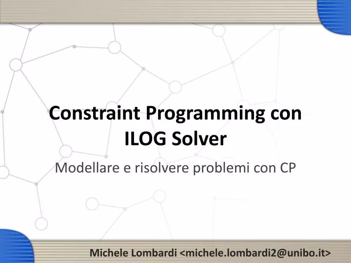 constraint programming con ilog solver