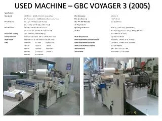 USED MACHINE – GBC VOYAGER 3 (2005)