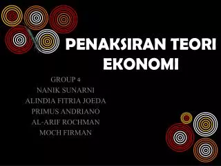 penaksiran teori ekonomi