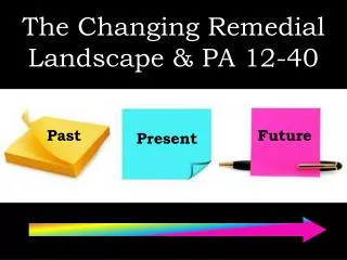 The Changing Remedial Landscape &amp; PA 12-40
