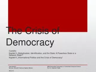 the crisis of democracy