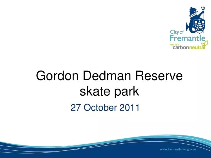 gordon dedman reserve skate park