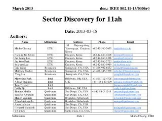 Sector Discovery for 11ah